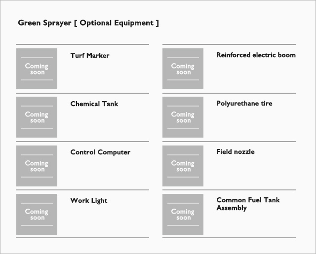 Green Sprayer optional equipment